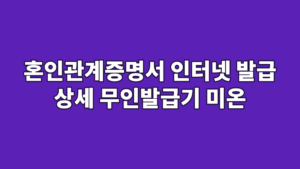 혼인관계증명서 인터넷 발급 상세 무인발급기 미온