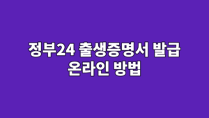 정부24 출생증명서 발급 온라인 방법