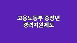 고용노동부 중장년 경력지원제도