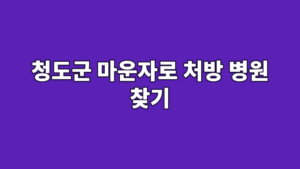 청도군 마운자로 처방 병원 찾기