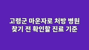 고령군 마운자로 처방 병원 찾기 전 확인할 진료 기준