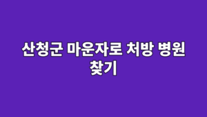산청군 마운자로 처방 병원 찾기